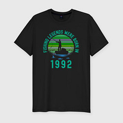 Мужская slim-футболка Легендарный рыбак с 1992