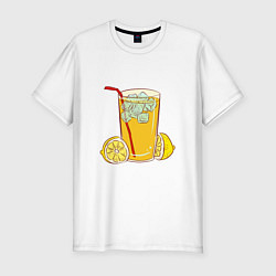Мужская slim-футболка Стакан с лимонным соком