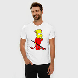 Футболка slim-fit Bart Simpson - devil, цвет: белый — фото 2