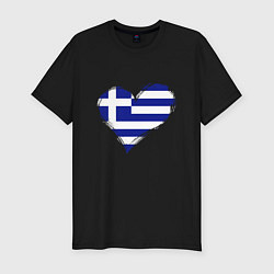 Футболка slim-fit Сердце - Греция, цвет: черный