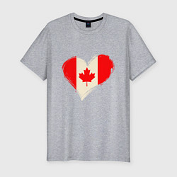 Футболка slim-fit Сердце - Канада, цвет: меланж