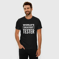 Футболка slim-fit Worlds okayest tester, цвет: черный — фото 2