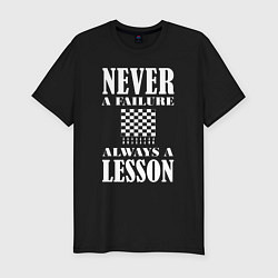 Футболка slim-fit Любая ошибка это урок, цвет: черный