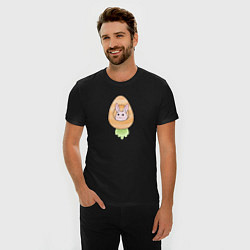 Футболка slim-fit Кролик летит в морковке, цвет: черный — фото 2