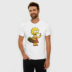 Футболка slim-fit Lisa Simpson с гусеницей на даче, цвет: белый — фото 2
