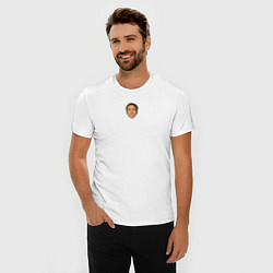 Футболка slim-fit Николас Кейдж - улыбка, цвет: белый — фото 2