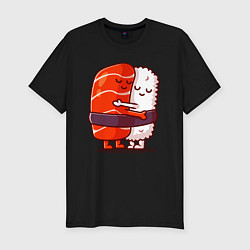 Футболка slim-fit Суши Любимые Обнимашки, цвет: черный