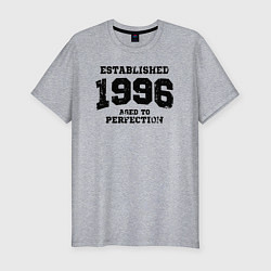 Футболка slim-fit Основана в 1996 году и доведена до совершенства, цвет: меланж