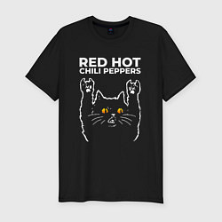 Футболка slim-fit Red Hot Chili Peppers rock cat, цвет: черный