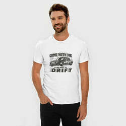 Футболка slim-fit Come with me if you want to drift - ВАЗ 2105, цвет: белый — фото 2