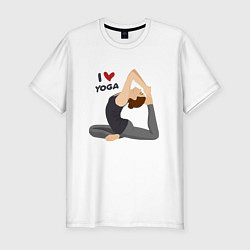Футболка slim-fit Я люблю йогу, цвет: белый