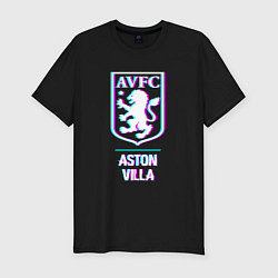 Футболка slim-fit Aston Villa FC в стиле glitch, цвет: черный