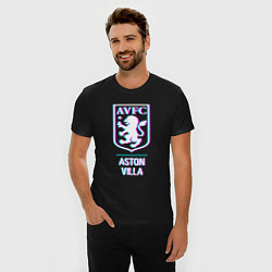 Футболка slim-fit Aston Villa FC в стиле glitch, цвет: черный — фото 2