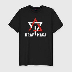 Мужская slim-футболка Krav-maga national wrestling emblem