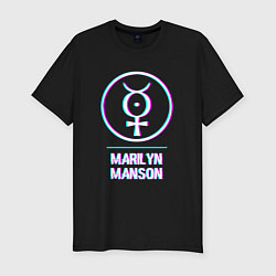 Футболка slim-fit Marilyn Manson glitch rock, цвет: черный