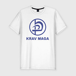 Футболка slim-fit Krav maga military combat system emblem, цвет: белый