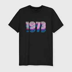 Футболка slim-fit 1973 год ретро неон, цвет: черный