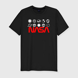 Футболка slim-fit Nasa кометы, цвет: черный