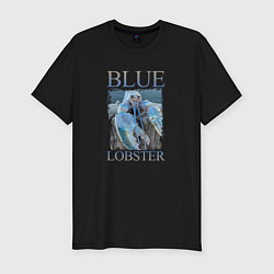 Футболка slim-fit Blue lobster meme, цвет: черный