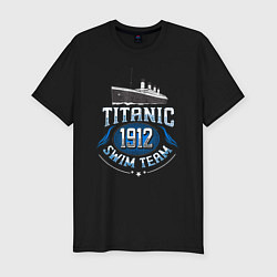 Футболка slim-fit Плавательная команда Титаник 1912, цвет: черный