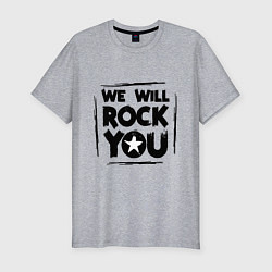 Футболка slim-fit We rock you, цвет: меланж