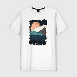 Мужская slim-футболка Лисичка Путешественница