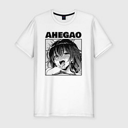 Мужская slim-футболка Ахегао: девушка