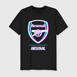 Футболка slim-fit Arsenal FC в стиле glitch, цвет: черный