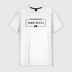 Футболка slim-fit Dark Souls gaming champion: рамка с лого и джойсти, цвет: белый
