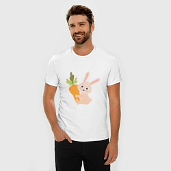 Футболка slim-fit Кролик с морковкой, цвет: белый — фото 2