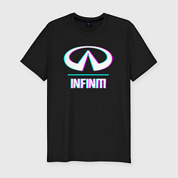 Футболка slim-fit Значок Infiniti в стиле glitch, цвет: черный