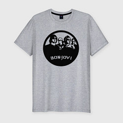 Мужская slim-футболка Bon Jovi rock