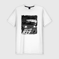 Футболка slim-fit Initial d аниме про дрифт, цвет: белый