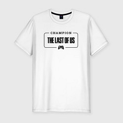 Футболка slim-fit The Last Of Us gaming champion: рамка с лого и джо, цвет: белый