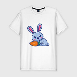 Футболка slim-fit Кролик и морковка, цвет: белый