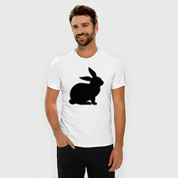 Футболка slim-fit Чёрный кролик - силуэт, цвет: белый — фото 2