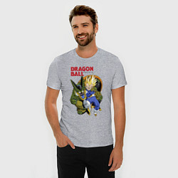 Футболка slim-fit Dragon Ball Z - Cell vs Vegeta, цвет: меланж — фото 2