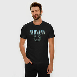 Футболка slim-fit Nirvana - смайлик, цвет: черный — фото 2