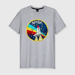 Футболка slim-fit NASA - emblem - USA, цвет: меланж