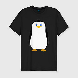Футболка slim-fit Красивый пингвин, цвет: черный