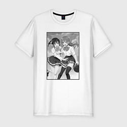 Мужская slim-футболка Нагиса Минасэ и Саки Саки - Мои девушки