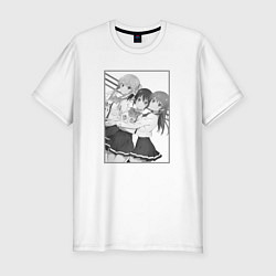 Мужская slim-футболка Нагиса с Рикой и Саки - Мои девушки
