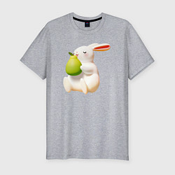 Мужская slim-футболка Кролик с грушей