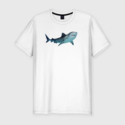 Футболка slim-fit Realistic shark, цвет: белый