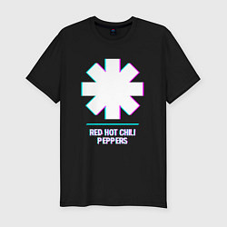 Футболка slim-fit Red Hot Chili Peppers glitch rock, цвет: черный