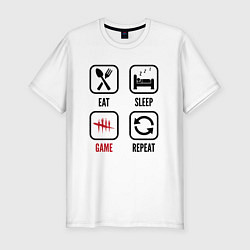 Футболка slim-fit Eat - sleep - Dead by Daylight - repeat, цвет: белый