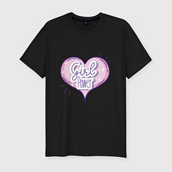 Футболка slim-fit Girl power heart, цвет: черный