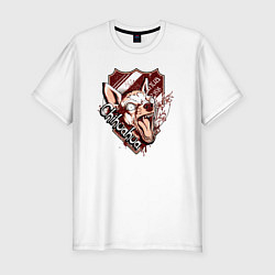 Футболка slim-fit Собака чихуахуа и кровь, цвет: белый