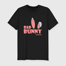 Мужская slim-футболка Кролик розовый на новый год