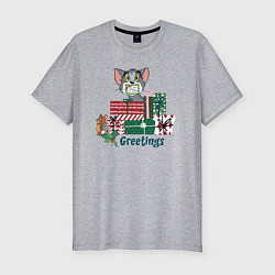 Мужская slim-футболка Creetings